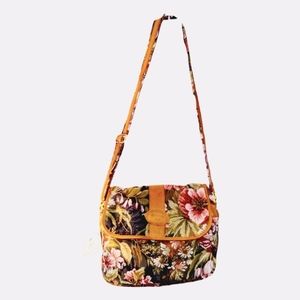 Gobelins Art Tapestry and leather crossbody handbag